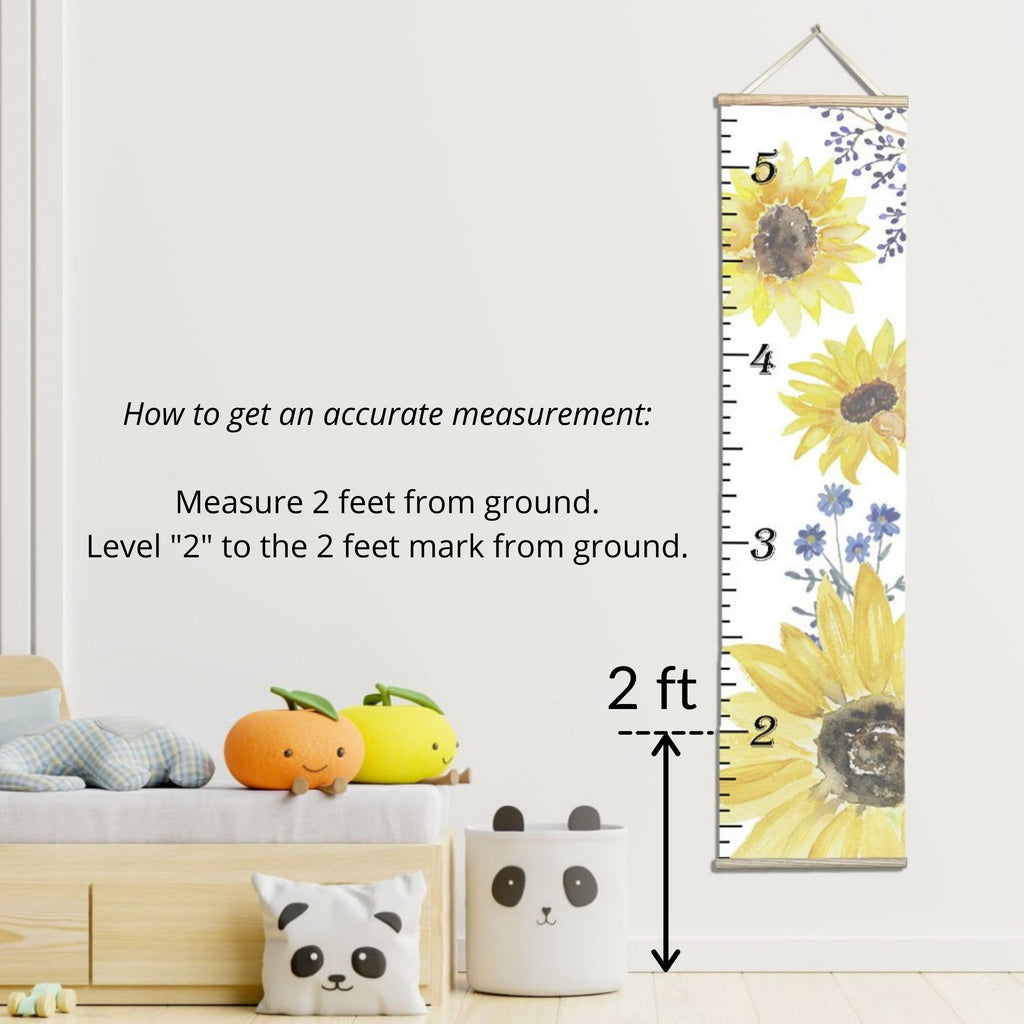 Canvas Kids Growth Chart - Red Floral