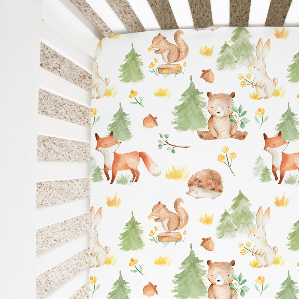Fitted Crib Sheet - Forest Friends