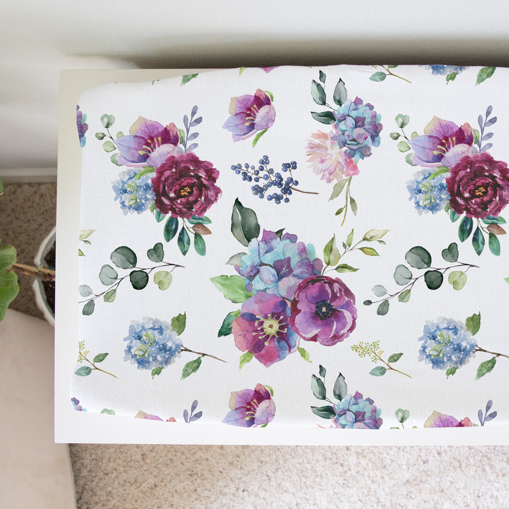 Changing Pad Cover - Blue Floral