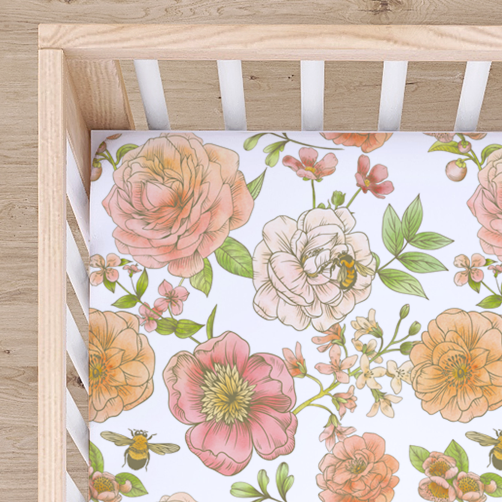 Fitted Crib Sheet - Botanical Floral