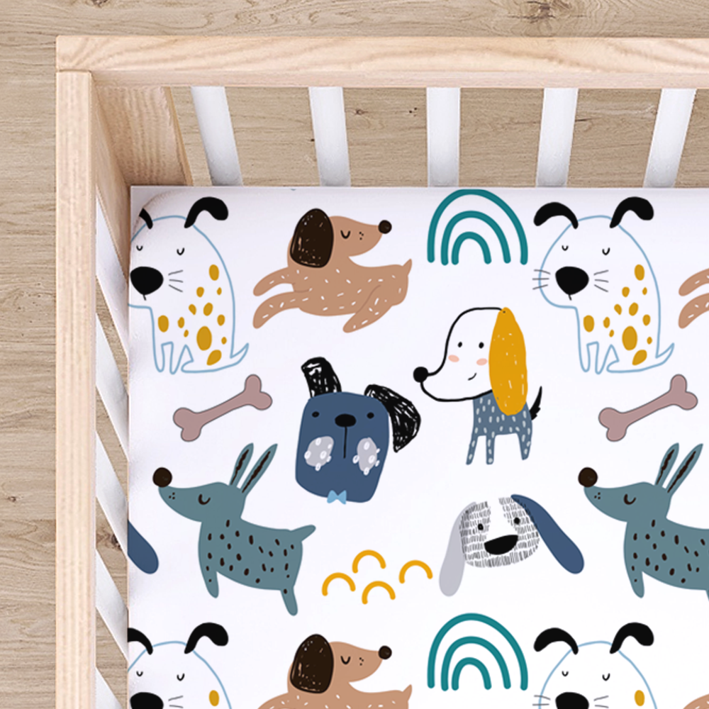 Fitted Crib Sheet - My Best Friends (Dogs)