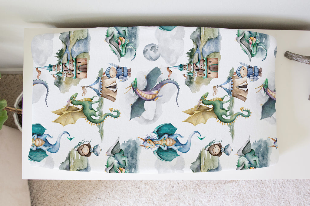 Changing Pad Cover- Dragons & Knights