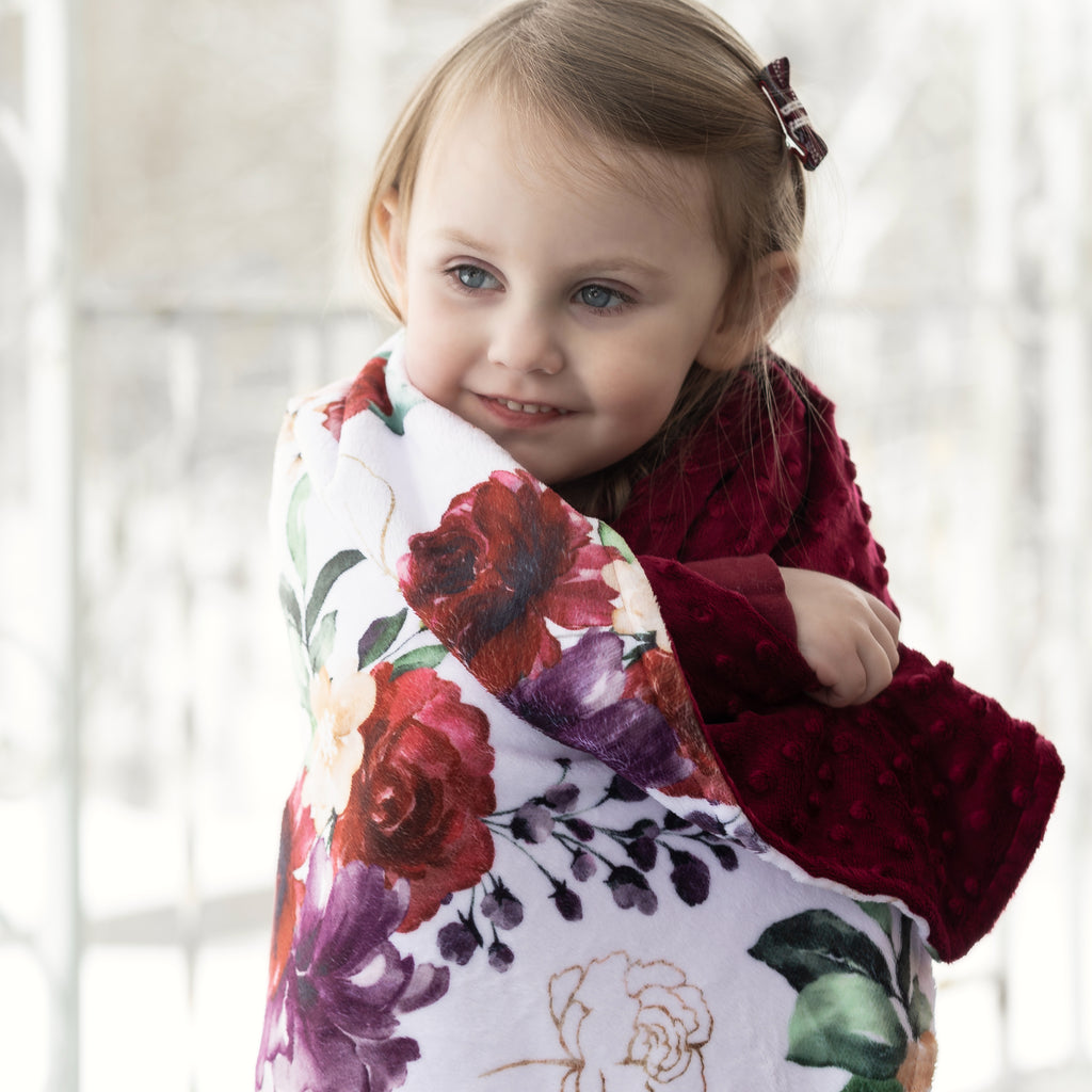 Premium Baby & Toddler Blanket - Red Floral