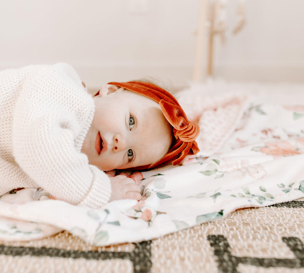Premium Baby & Toddler Blanket - Peach Floral