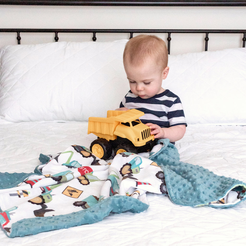 Baby & Toddler Minky Blanket - Construction Trucks