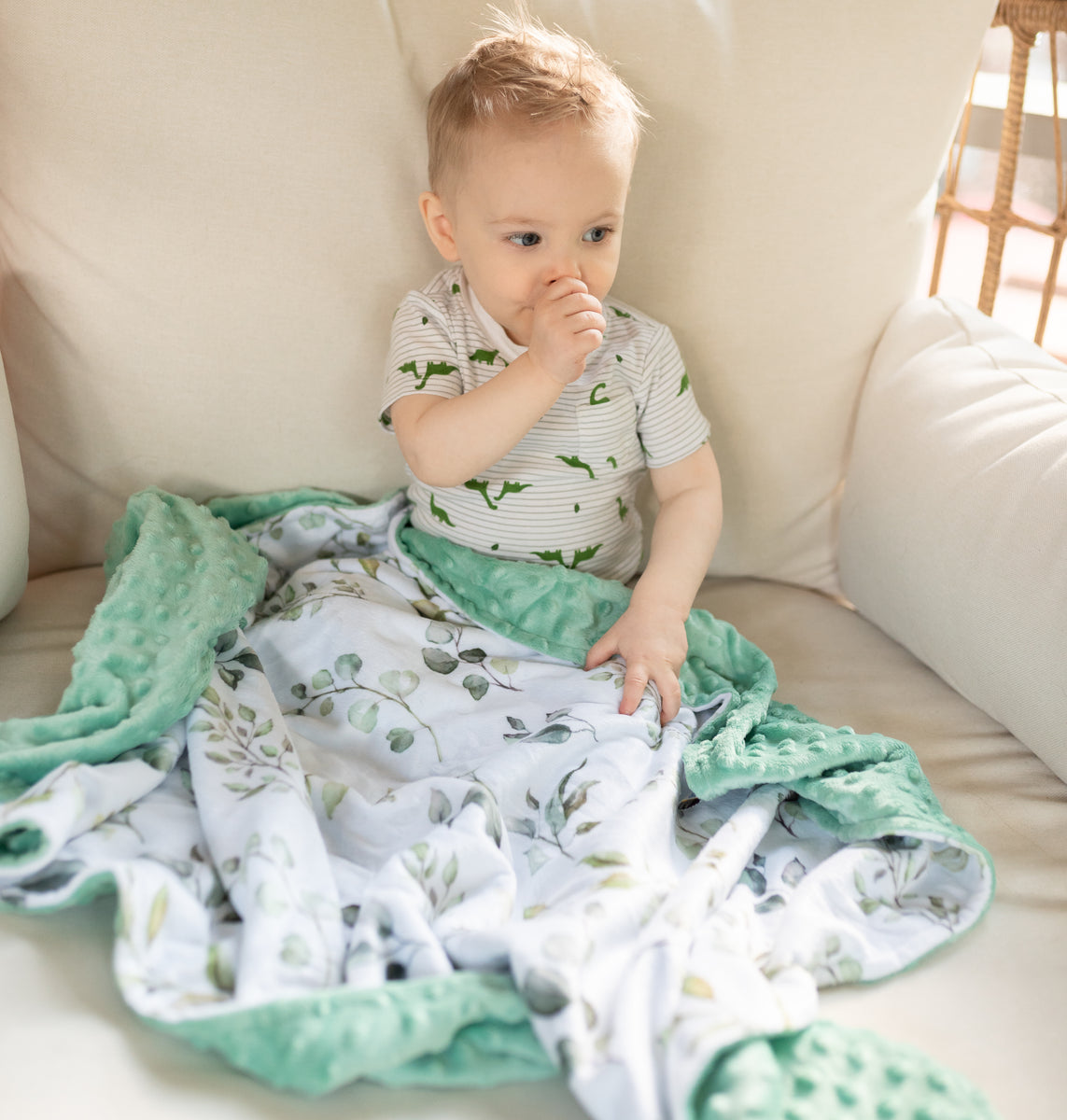 Premium Blanket - Eucalyptus | Baby & Toddler Blanket | Honey Lemonade