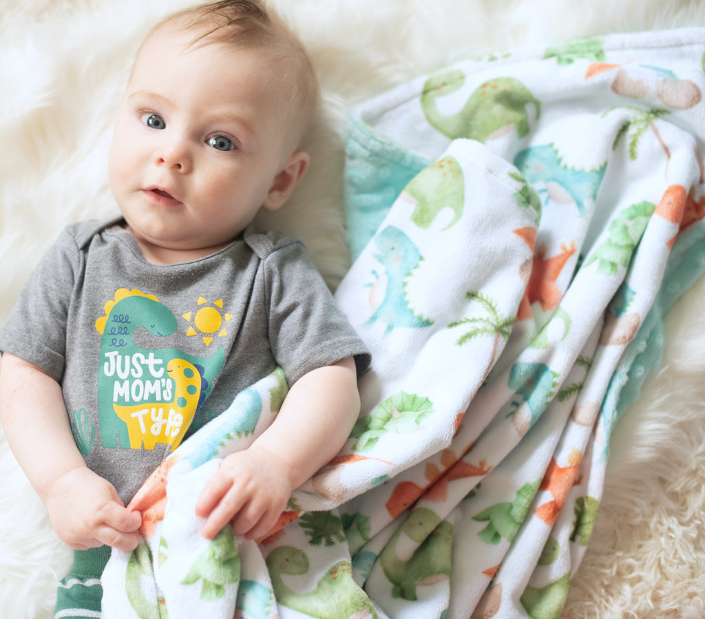 Premium Baby & Toddler Minky Blanket - Dinosaurs
