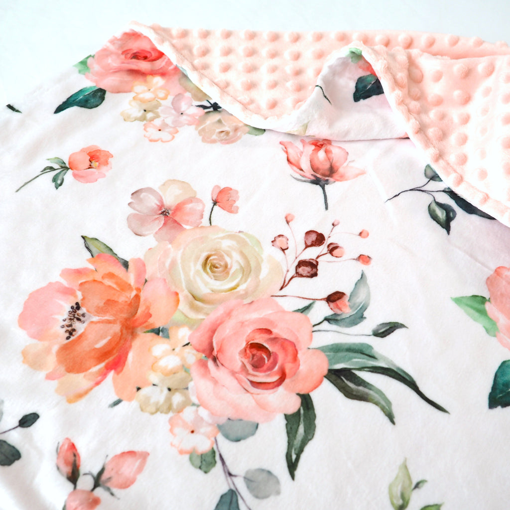 Premium Baby & Toddler Blanket - Peach Floral
