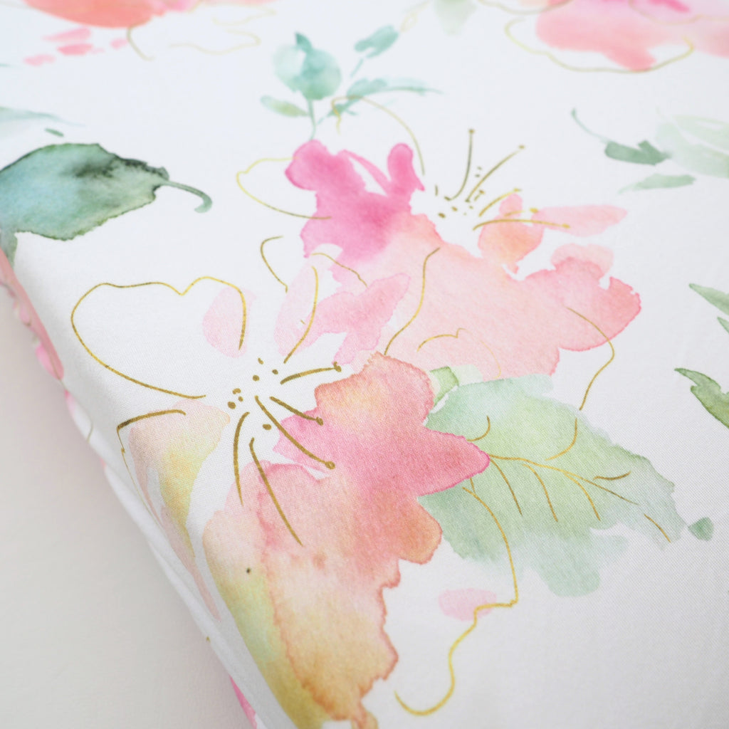 Changing Pad Cover - Pink & Gold Floral