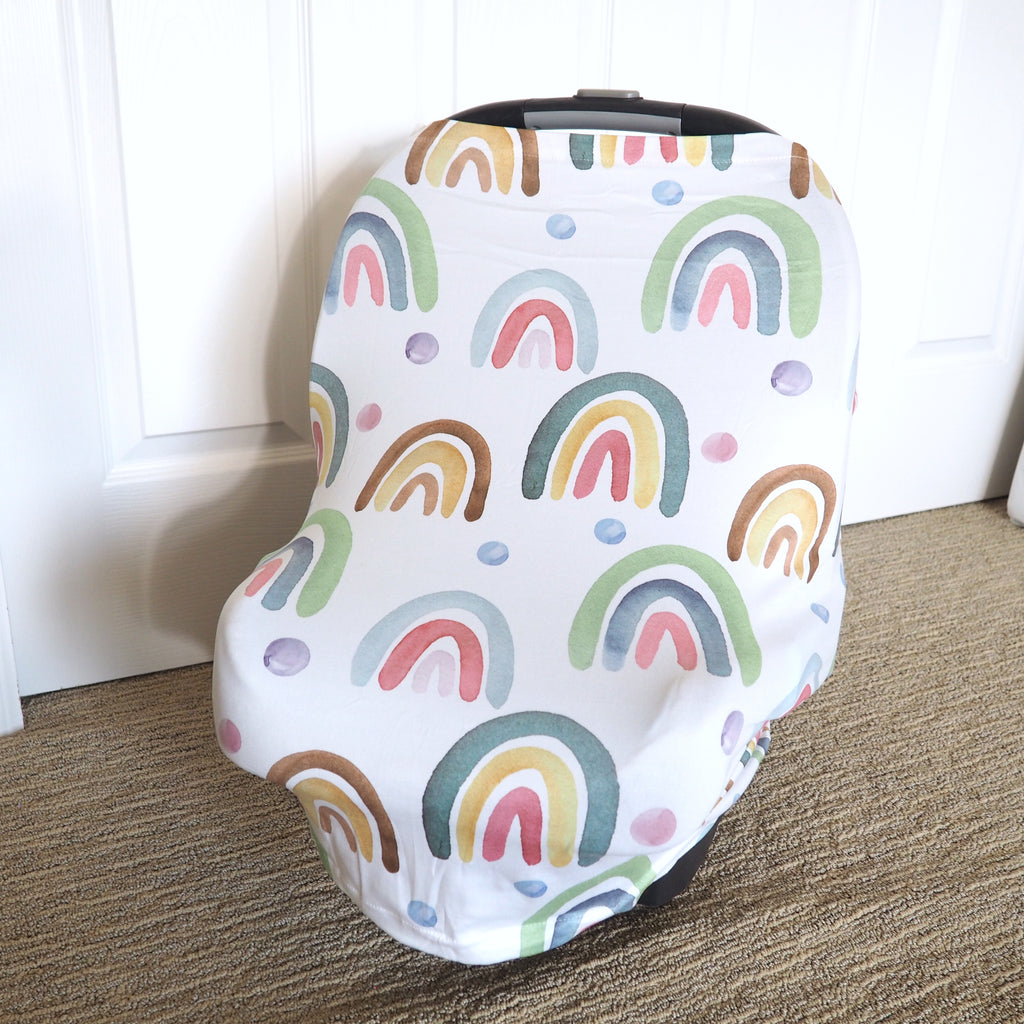 Blue Rainbow Infant Car Seat / Nursing Cover