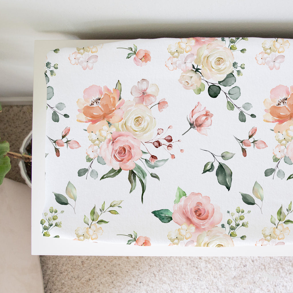 Changing Pad Cover - Peach Floral