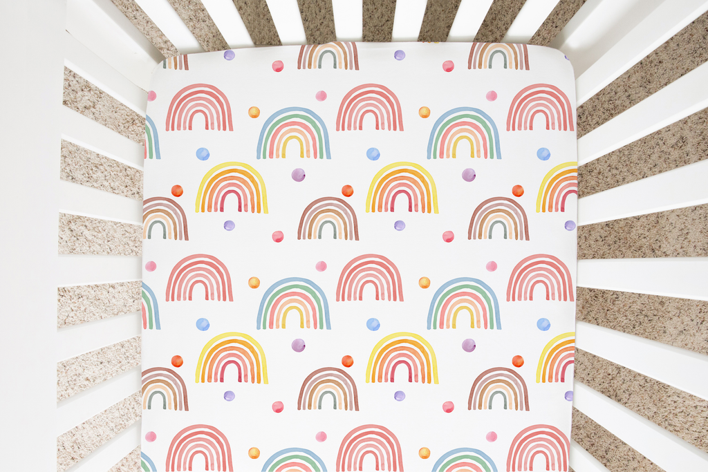 Fitted Crib Sheet - Rainbow