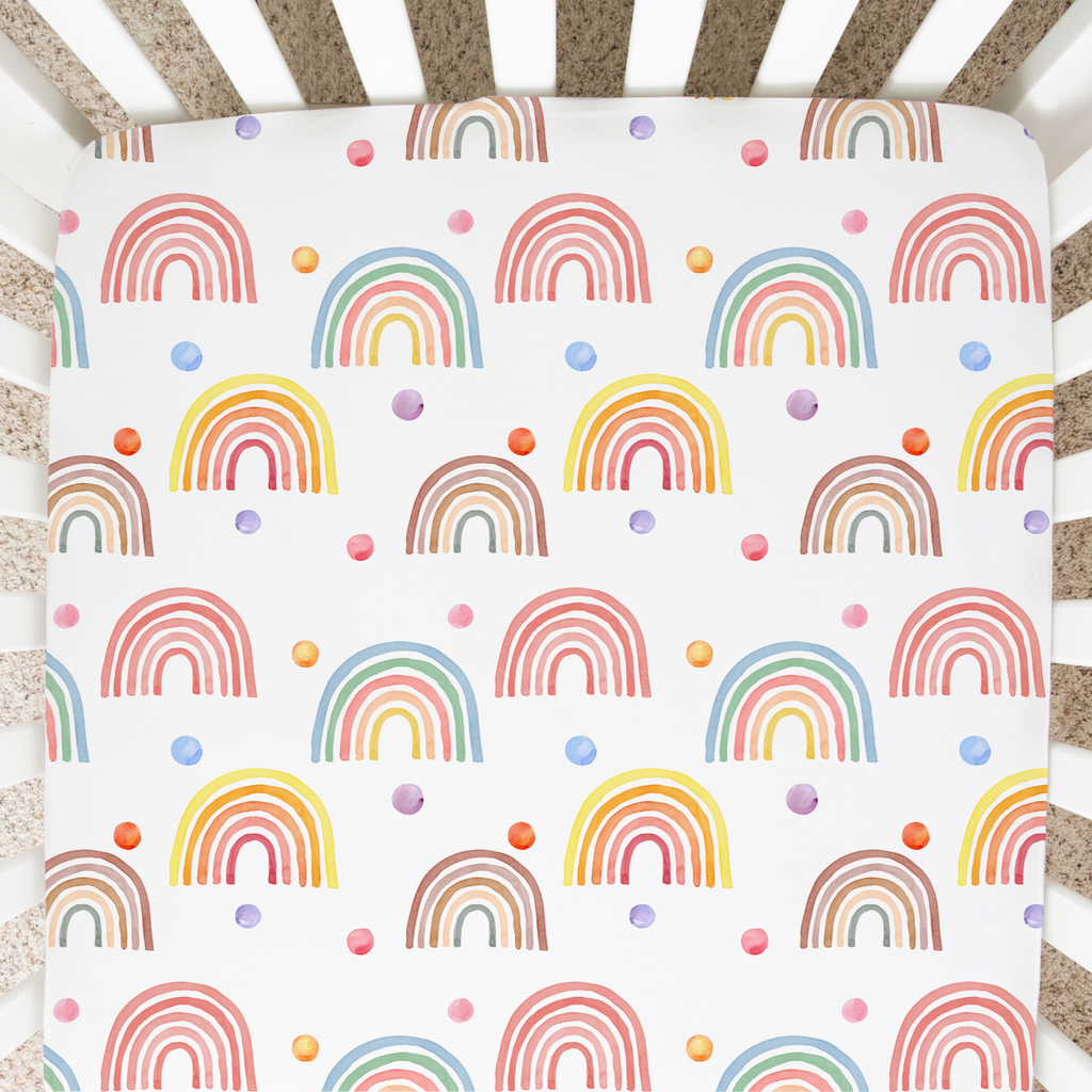 Fitted Crib Sheet - Rainbow