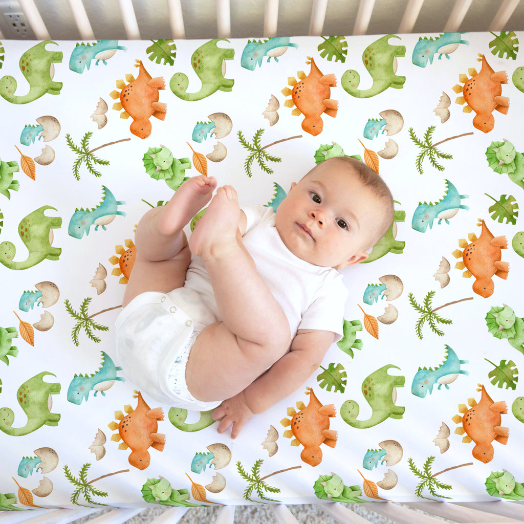 Fitted Crib Sheet - Dinosaurs